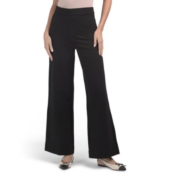 Tahari Black Ponte Pull On Wide Leg Pants Size XL NWT - Picture 9 of 9